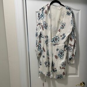 Everly Cream, Floral Wrap Dress